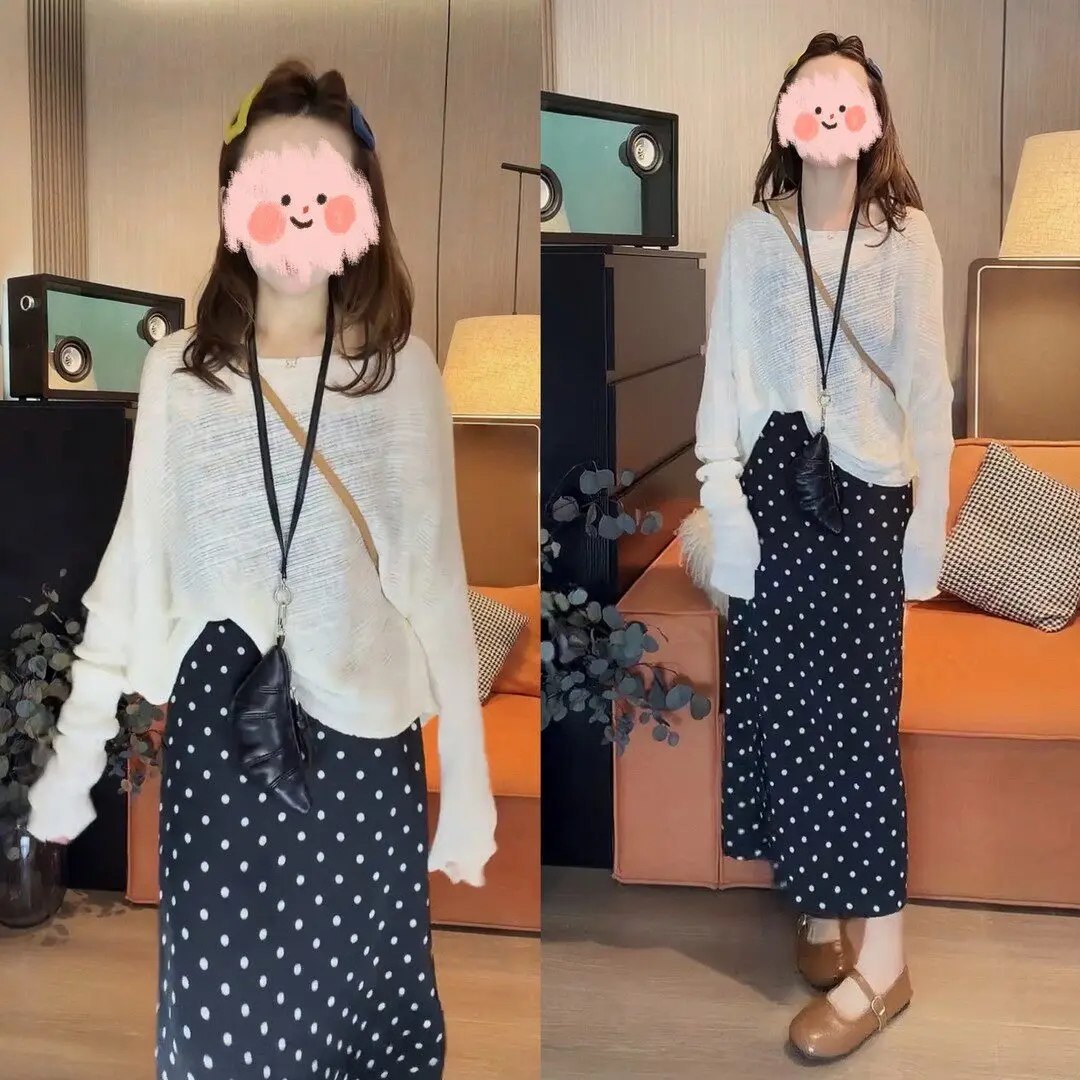 Spring 2026 Korean Style Fashionable Knitted Top And Polka Dot Skirt Two Piece Set Slimming Casual Wear for Women
Spring 2026 Korean Style Fashionable Knitted Top And Polka Dot Skirt Two Piece Set Slimming Casual Wear for Women
