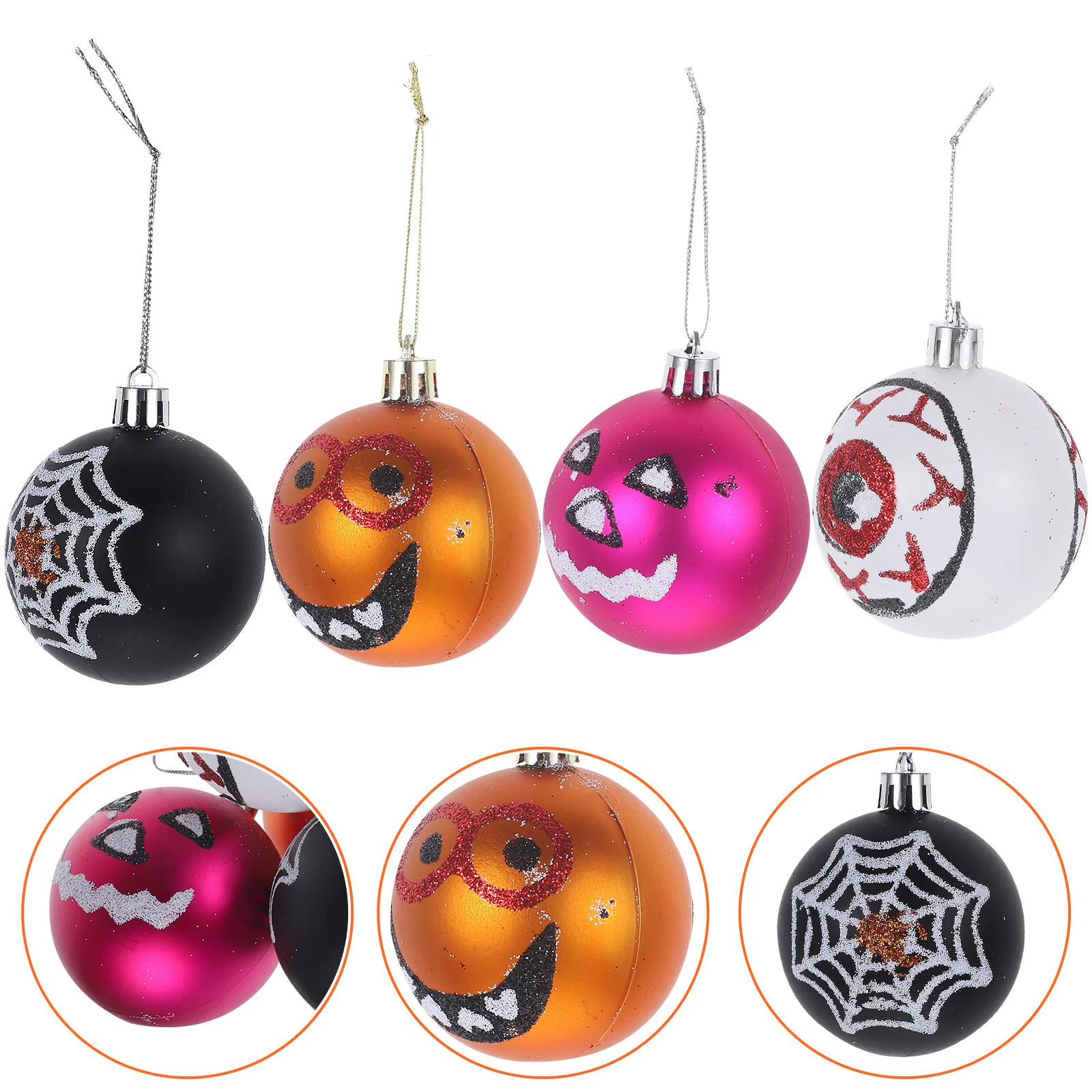 12Pcs Halloween Decorative Hanging Balls Plastic Pendant Party Supplies Festival Decoration Ornaments for Home Office 
12Pcs Halloween Decorative Hanging Balls Plastic Pendant Party Supplies Festival Decoration Ornaments for Home Office