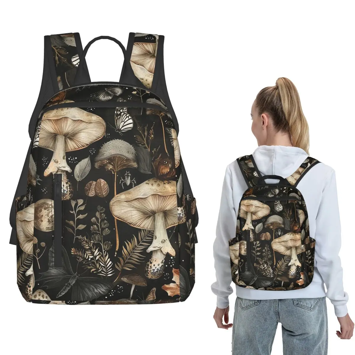 Mushroom Dark Vintage Pattern Backpack Large Capacity Children BookBag School Bag Shoulder Bags for Men Women
Mushroom Dark Vintage Pattern Backpack Large Capacity Children BookBag School Bag Shoulder Bags for Men Women