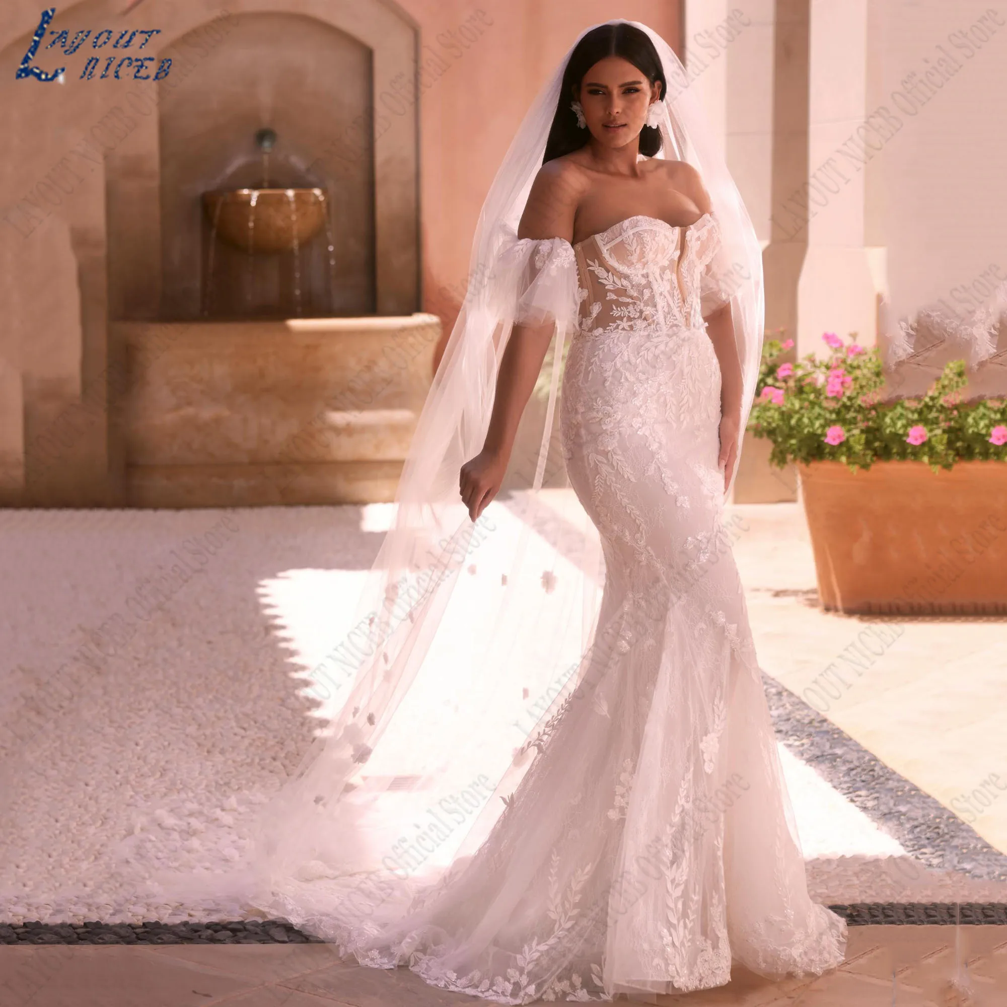 LAYOUT NICEB Tulle Mermaid Wedding Dress Strapless Detachable Sleeves Illusion Vestidos De Novia Woman Off Shoulder Bridal Gowns
LAYOUT NICEB Tulle Mermaid Wedding Dress Strapless Detachable Sleeves Illusion Vestidos De Novia Woman Off Shoulder Bridal Gowns