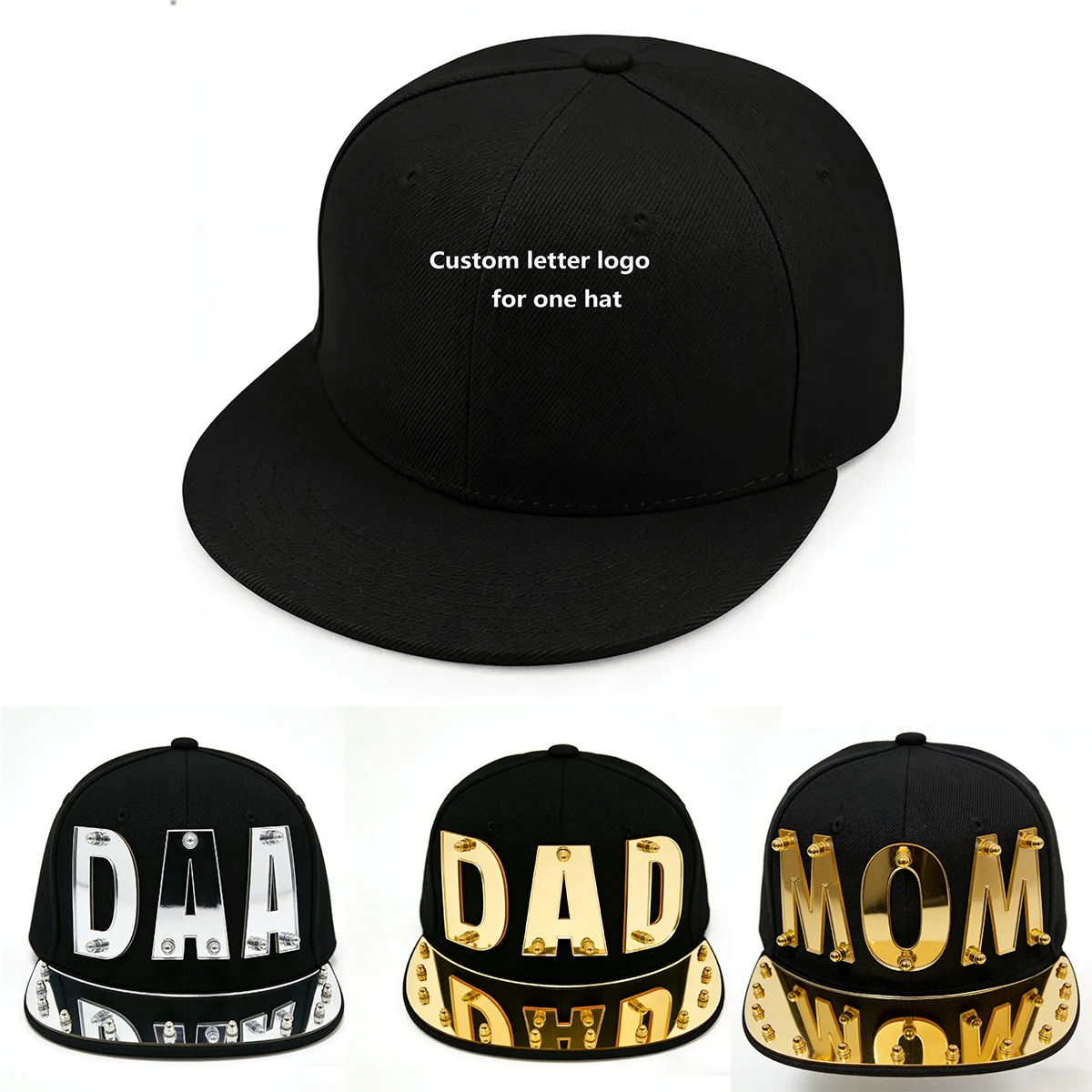 Customizable Logo Flat-Brim Baseball Cap, Couple's Names, Mother's Day, Father's Day, Gift, Team Letter Style, Personalized Hip-Hop Hat
Customizable Logo Flat-Brim Baseball Cap, Couple's Names, Mother's Day, Father's Day, Gift, Team Letter Style, Personalized Hip-Hop Hat
