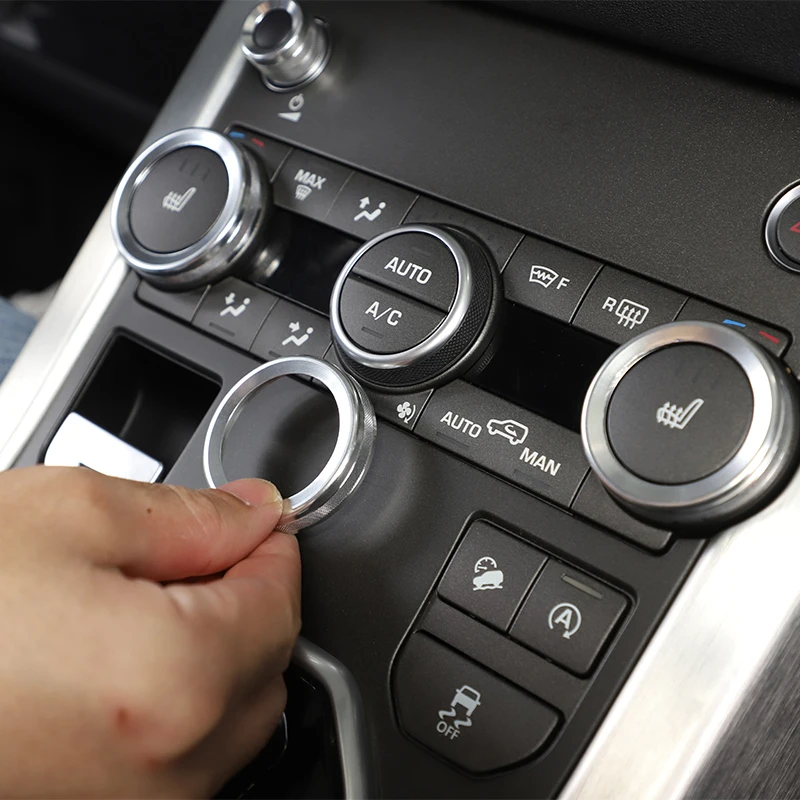 For Land Rover Range Rover Evoque 12-18 car air conditioner volume knob ring sticker aluminum alloy Knob Protection Accessories
For Land Rover Range Rover Evoque 12-18 car air conditioner volume knob ring sticker aluminum alloy Knob Protection Accessories