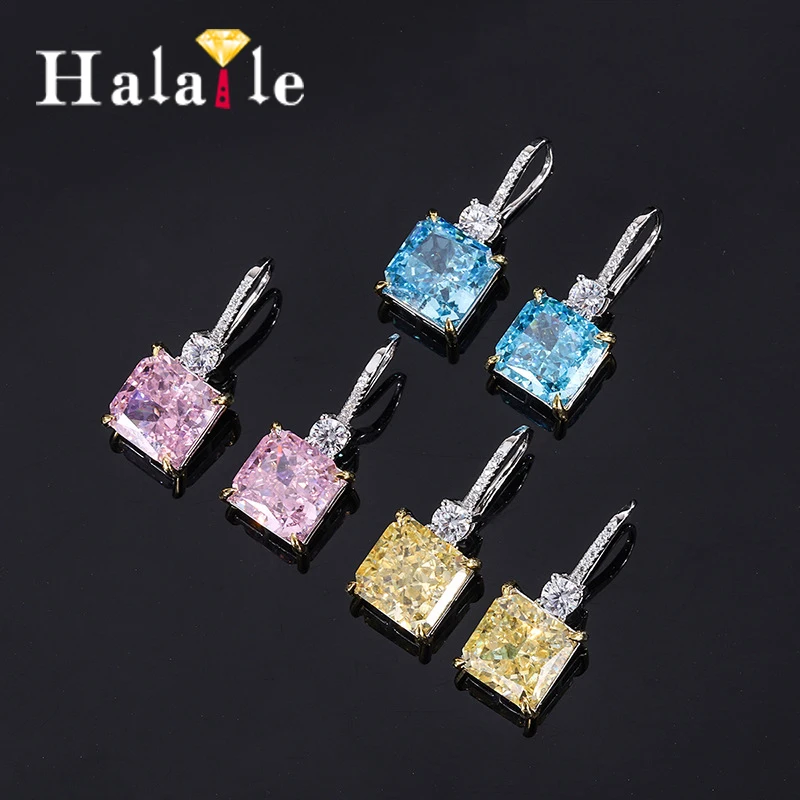 Halaile S925 Sterling Silver Polychrome Zircon Jewelry High Carbon Diamond Drop Earrings Sparkly Fine Jewelry Women Trendy Gift
Halaile S925 Sterling Silver Polychrome Zircon Jewelry High Carbon Diamond Drop Earrings Sparkly Fine Jewelry Women Trendy Gift