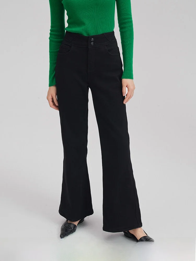 Black High Waist Bell Bottom Pants Women's Casual Versatile Slimming Spring Fashion Retro Commute Style Cotton Blend Trousers
Black High Waist Bell Bottom Pants Women's Casual Versatile Slimming Spring Fashion Retro Commute Style Cotton Blend Trousers