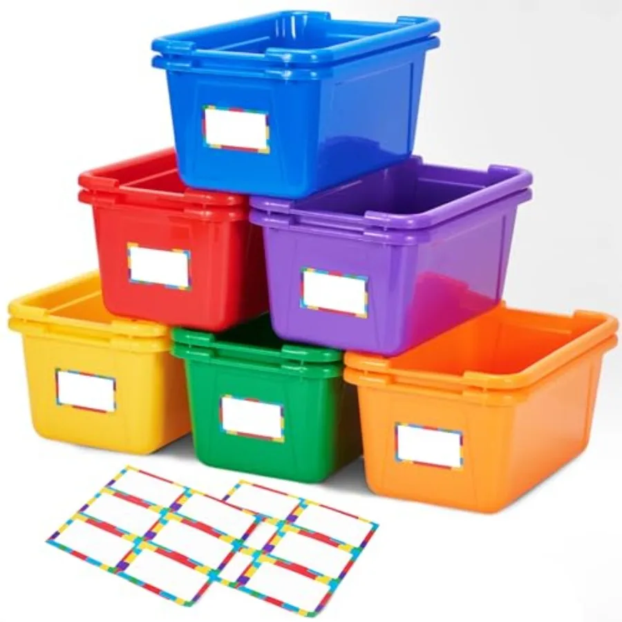 Quart Open-Top Storage Bins Pack Rainbow Plastic Stackable Bins for Classroom and Toy Organization with Labeling Stickers Opaqu
Quart Open-Top Storage Bins Pack Rainbow Plastic Stackable Bins for Classroom and Toy Organization with Labeling Stickers Opaqu