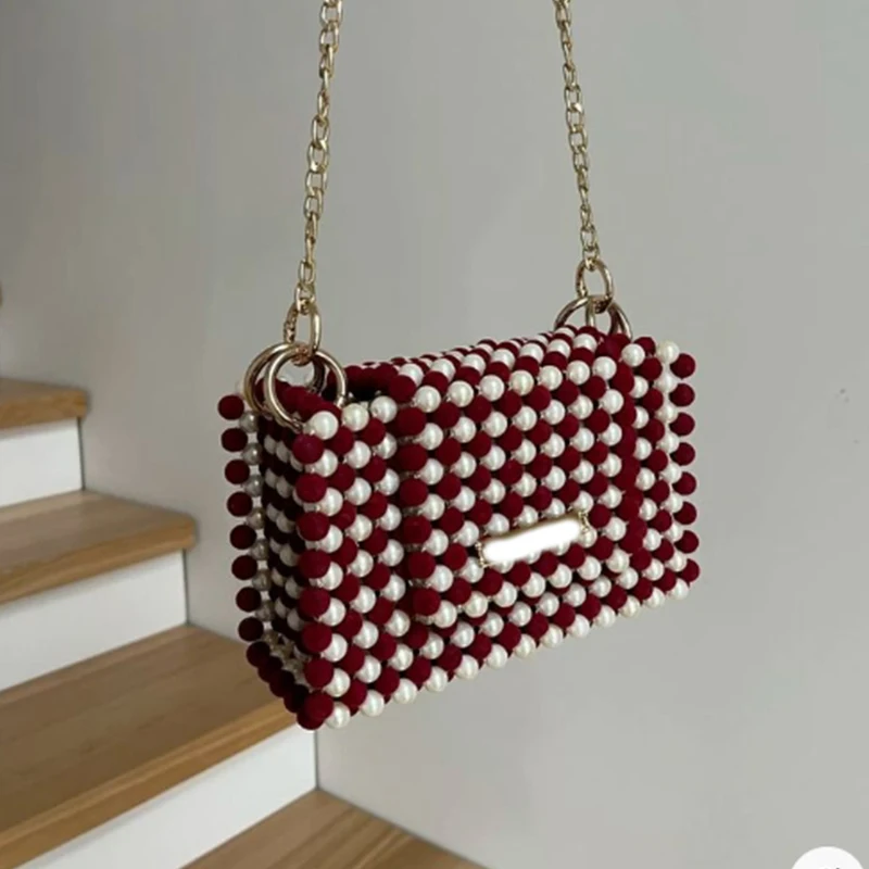 Splicing Contrasting Exquisite Women's Shoulder Bag Bead Making Chain Crossbody Bags for Woman Wedding Party Bride's Handbag
Splicing Contrasting Exquisite Women's Shoulder Bag Bead Making Chain Crossbody Bags for Woman Wedding Party Bride's Handbag