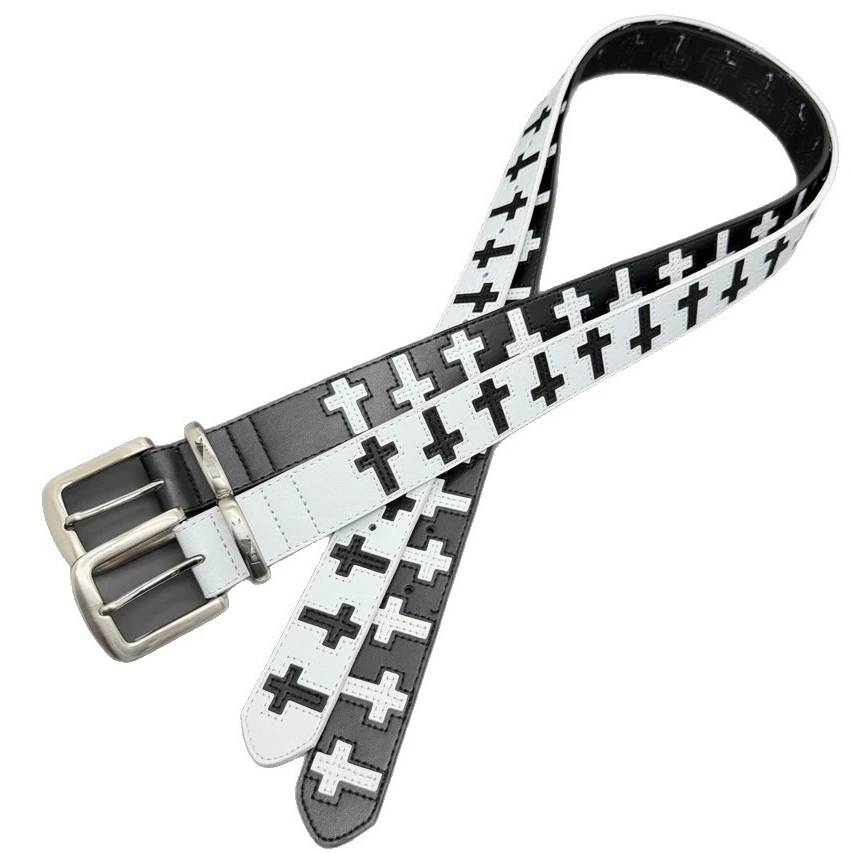 Punk Black White Bonded Leather Microfiber Belt Waistbands Women Men Unisex Rock Corset Belt Personalized Cross Design Cinturon
Punk Black White Bonded Leather Microfiber Belt Waistbands Women Men Unisex Rock Corset Belt Personalized Cross Design Cinturon