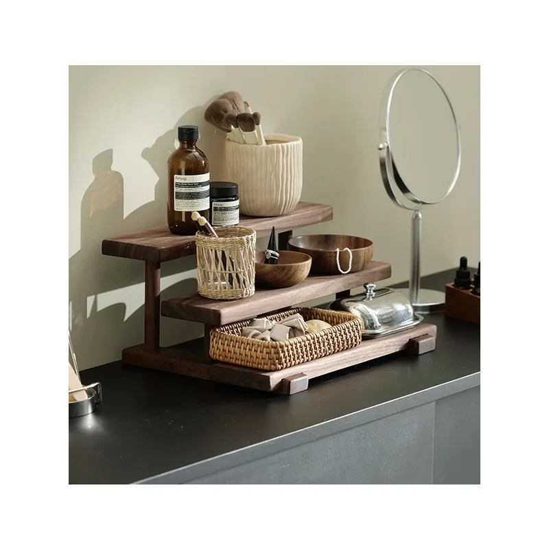 High-value desktop cosmetics, small storage rack, walnut multi-layer skin care products, sundries
High-value desktop cosmetics, small storage rack, walnut multi-layer skin care products, sundries