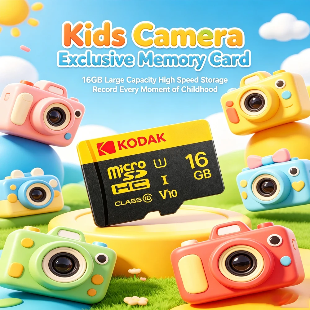Kodak 16GB 32GB Micro SD Card Class 10 U1 V10 TF Card for Kids Camera Smart Toy Dash Cam CCTV Video Doorbell CCD Camera
Kodak 16GB 32GB Micro SD Card Class 10 U1 V10 TF Card for Kids Camera Smart Toy Dash Cam CCTV Video Doorbell CCD Camera
