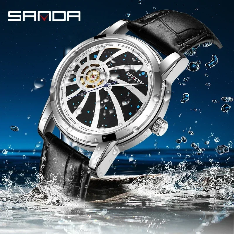 SANDA Trend Мужские часы Модные светящиеся водонепроницаемые кожаные автоматические механические часы Роскошные индивидуальные Relogio Masculino
SANDA Trend Мужские часы Модные светящиеся водонепроницаемые кожаные автоматические механические часы Роскошные индивидуальные Relogio Masculino 