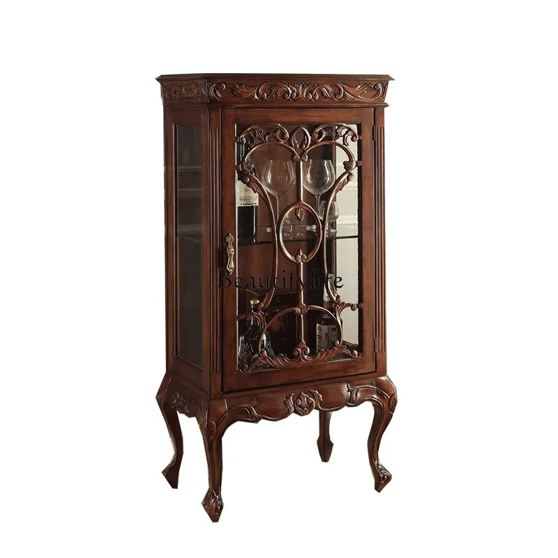 **American solid wood high-end display cabinet European glass wine cabinet living room retro
**American solid wood high-end display cabinet European glass wine cabinet living room retro