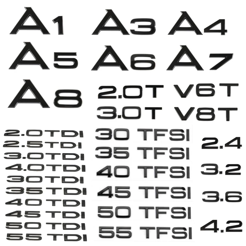 Car Trunk Sticker 3D ABS Glossy Black 2.0 2.5 3.0 4.0 5.0TDI 30 35 40 45 50 55 TDI For Audi A1 A3 A4 A5 A6 A7 A8 Q2 Q3 Q5 Q7 TT
Car Trunk Sticker 3D ABS Glossy Black 2.0 2.5 3.0 4.0 5.0TDI 30 35 40 45 50 55 TDI For Audi A1 A3 A4 A5 A6 A7 A8 Q2 Q3 Q5 Q7 TT