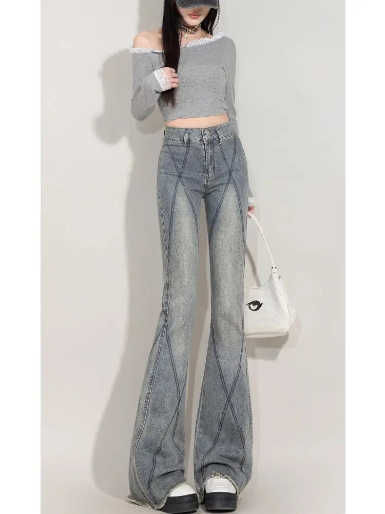 American Retro Jeans For Women'S Spring And Autumn New Breasted Design Slim High Waist Lengthened Flared Pants
American Retro Jeans For Women'S Spring And Autumn New Breasted Design Slim High Waist Lengthened Flared Pants