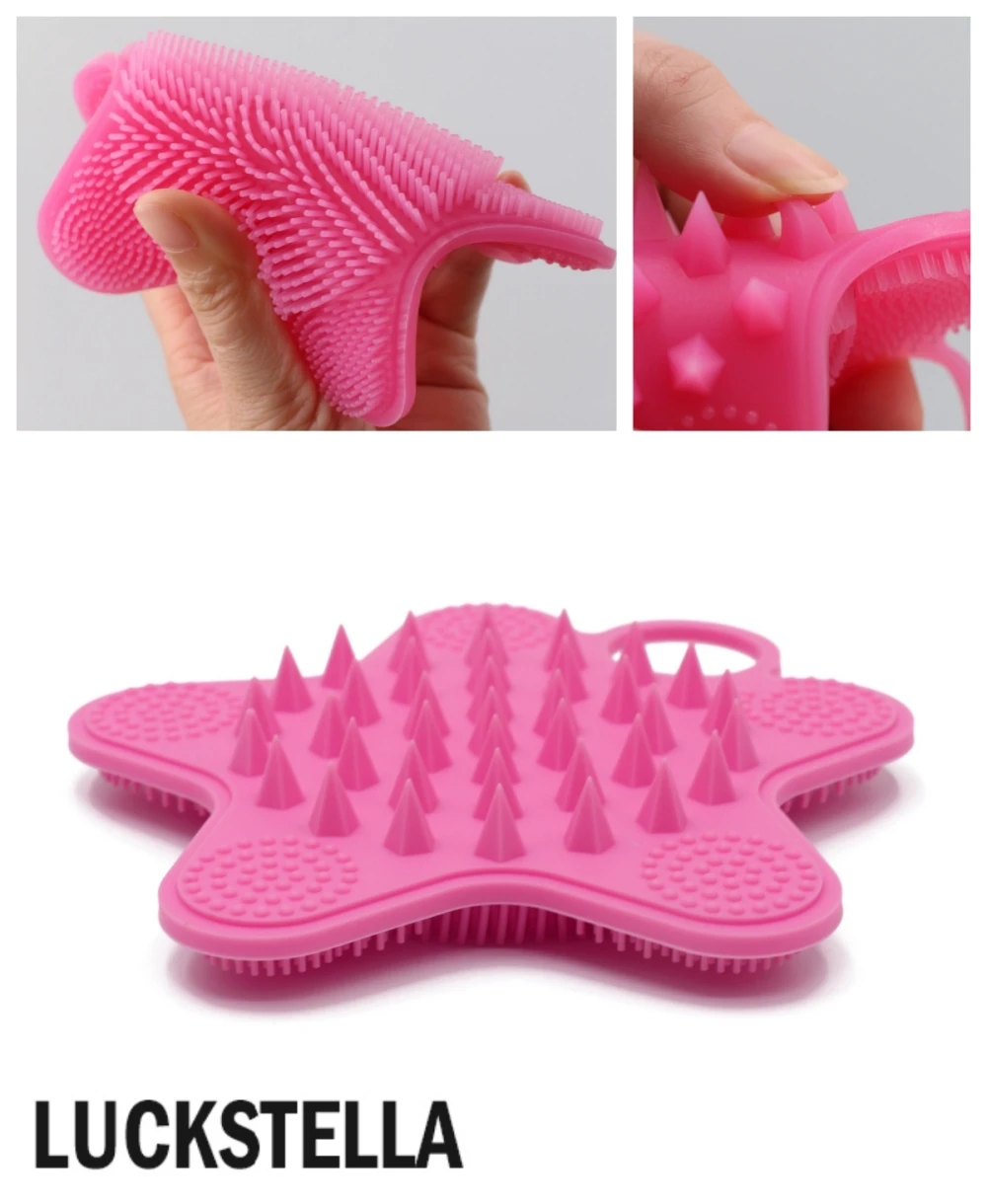 LUCKSTELLA Мягкая силиконовая отшелушивающая щетка для очищения тела, ручной скруббер для душа, нежная массажная щетка для ванны 
LUCKSTELLA Мягкая силиконовая отшелушивающая щетка для очищения тела, ручной скруббер для душа, нежная массажная щетка для ванны