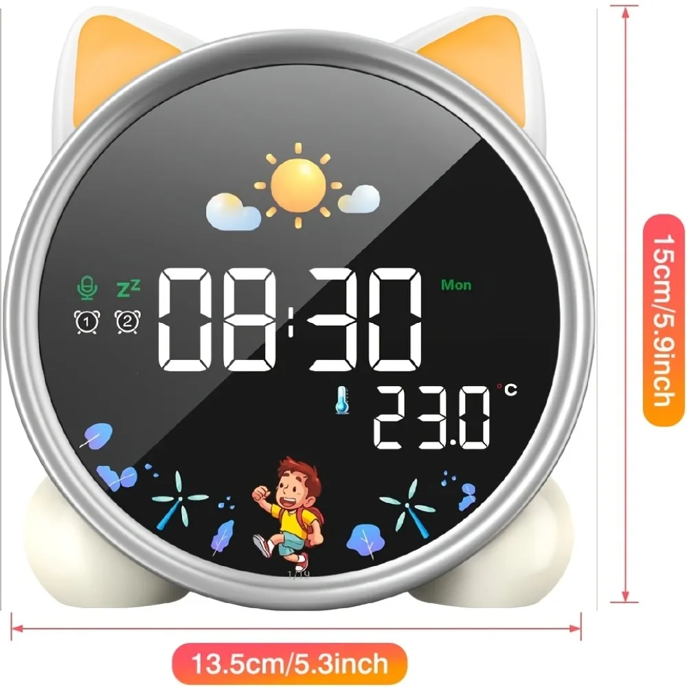 Kids Alarm Clock Ready to Rise Children's Sleep Trainer Night Light Sound Machine Cute Cat Design Fun to Wake for Toddlers Gift
Kids Alarm Clock Ready to Rise Children's Sleep Trainer Night Light Sound Machine Cute Cat Design Fun to Wake for Toddlers Gift