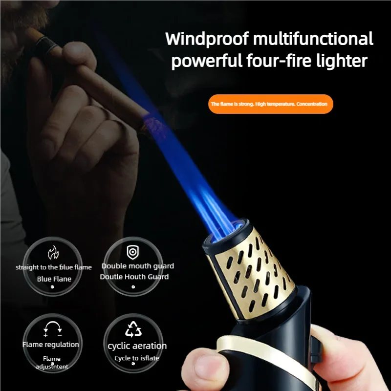 New Cigar Blue Flame Direct Windproof Lighter, Personalized and Creative Outdoor Barbecue Moxibustion Kitchen Lighter
New Cigar Blue Flame Direct Windproof Lighter, Personalized and Creative Outdoor Barbecue Moxibustion Kitchen Lighter