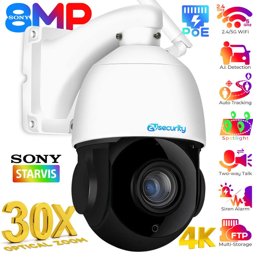 8 Мп 4K 30x Zoom Wi -Fi Poe Птц Айпи камера На открытом воздухе Автоматическое отслеживание Человек/транспортное средство Камера безопасности видеонаблюдения 80 м Ир -ночное видение Двухсторонний аудио Камеры наблюдени
8 Мп 4K 30x Zoom Wi -Fi Poe Птц Айпи камера На открытом воздухе Автоматическое отслеживание Человек/транспортное средство Камера безопасности видеонаблюдения 80 м Ир -ночное видение Двухсторонний аудио Камеры наблюдени