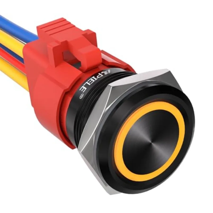 10 Amp 22mm Latching Push Button Switch 12V Angel Eye LED Waterproof Aluminum Alloy Round Self-Locking 7/8'' 1NO 1NC 1 Pack 10
10 Amp 22mm Latching Push Button Switch 12V Angel Eye LED Waterproof Aluminum Alloy Round Self-Locking 7/8'' 1NO 1NC 1 Pack 10