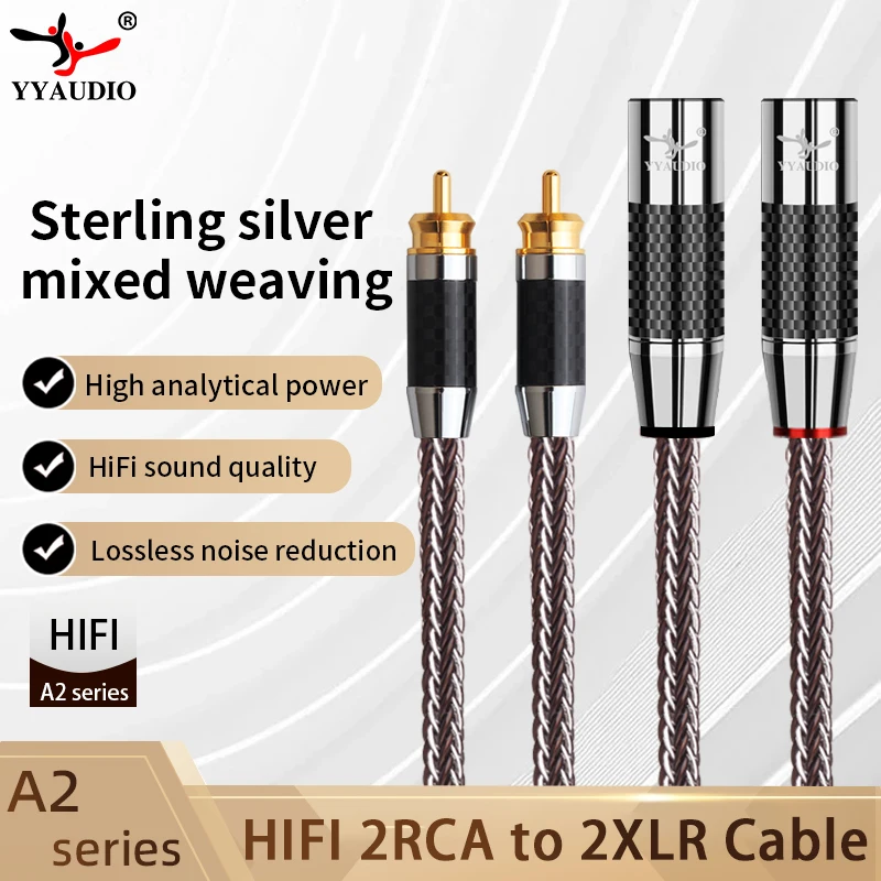 1Pair HIFI 2RCA to 2XLR Audio Cable 16 strands OCC + Sterling Silver Blended 3Pin XLR Female to RCA Male Cable For Speaker
1Pair HIFI 2RCA to 2XLR Audio Cable 16 strands OCC + Sterling Silver Blended 3Pin XLR Female to RCA Male Cable For Speaker