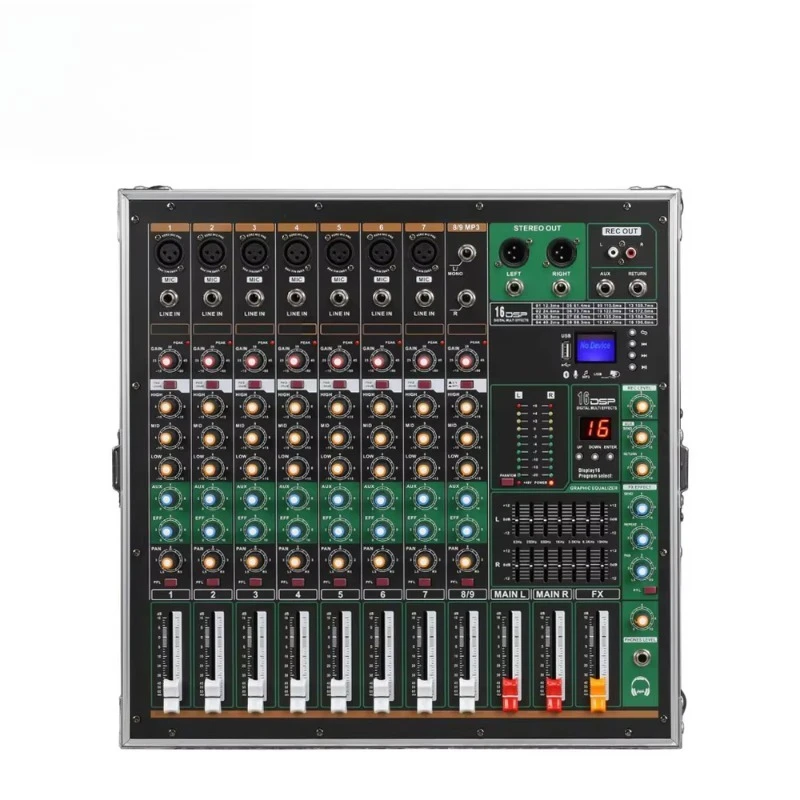 GAX-MK280 Professional Audio Portable Mixing Console 8-Channel High Power Integrated Power Amp USB Recording Metal Build XLR
GAX-MK280 Professional Audio Portable Mixing Console 8-Channel High Power Integrated Power Amp USB Recording Metal Build XLR