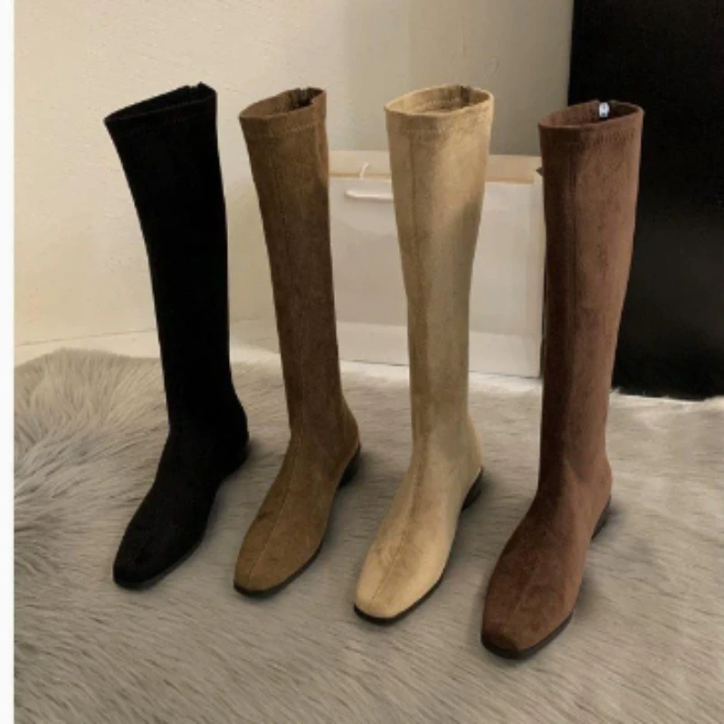 Comemore Women's New Pointed Toe Knee-High Boots Chunky High Heels Autumn Winter Shoes for Women Suede Solid Long Botas Female
Comemore Women's New Pointed Toe Knee-High Boots Chunky High Heels Autumn Winter Shoes for Women Suede Solid Long Botas Female
