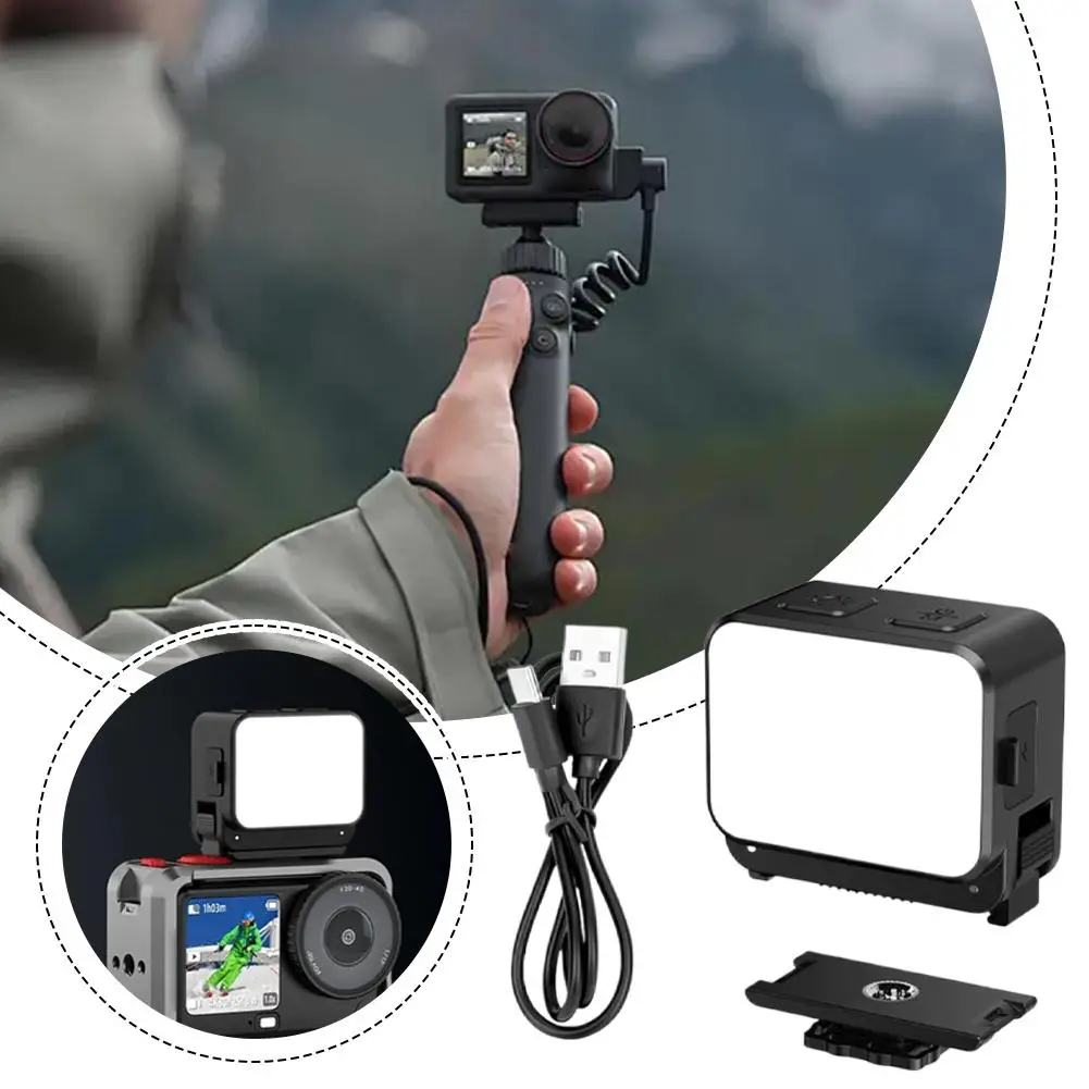 For DJI ACTION 6 LED Fill Light Handheld Magnetic Selfie Light Waterproof Vlogging Photography Selfie Light Artifact Accessories