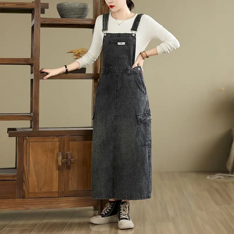 Strap Dress for Women 2026 Summer Sleeveless Denim Skirts Ankle Length Waisted Personalized Streetwear A-line Slimming Dress
Strap Dress for Women 2026 Summer Sleeveless Denim Skirts Ankle Length Waisted Personalized Streetwear A-line Slimming Dress