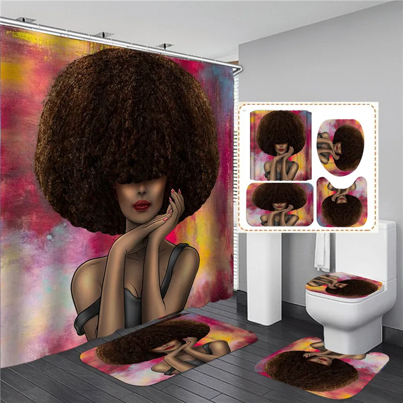 Ethnic Style Shower Curtain African American Black Women Print Waterproof Bathroom Curtains Anti-Slip Bath Rugs Toilet Carpets
Ethnic Style Shower Curtain African American Black Women Print Waterproof Bathroom Curtains Anti-Slip Bath Rugs Toilet Carpets
