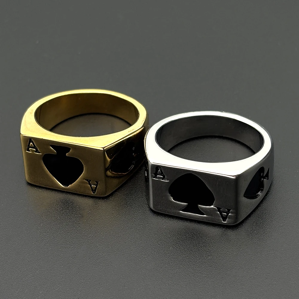 Black Ace of Spades Square Ring for Women Men Stainless Steel Gold Silver Color Poker Playing Cards Finger Rings Punk Jewelry
Black Ace of Spades Square Ring for Women Men Stainless Steel Gold Silver Color Poker Playing Cards Finger Rings Punk Jewelry