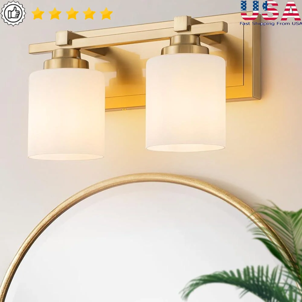 Modern Bathroom Wall Sconces 2 Light Fixture Over Mirror E26 Bulb Compatible Milky White Glass Shades Vanity Lighting Rust
Modern Bathroom Wall Sconces 2 Light Fixture Over Mirror E26 Bulb Compatible Milky White Glass Shades Vanity Lighting Rust
