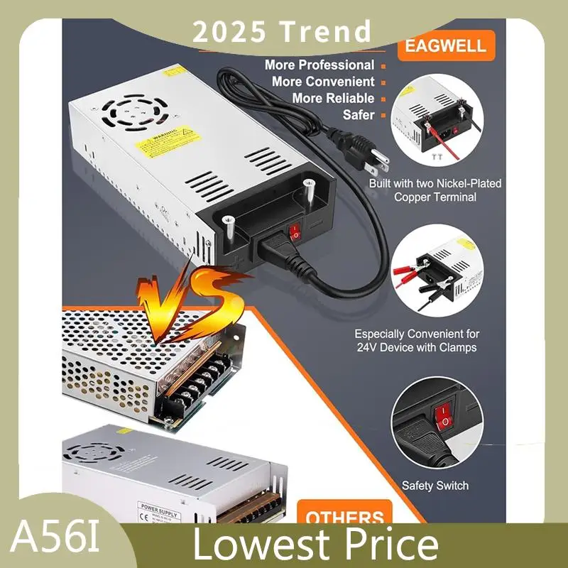 A56I Top Version DC 24V 15A 360W Power Supply,110V AC To DC 24V Converter Switching Power Adapter For LED Light Bar Radio US Plu
A56I Top Version DC 24V 15A 360W Power Supply,110V AC To DC 24V Converter Switching Power Adapter For LED Light Bar Radio US Plu