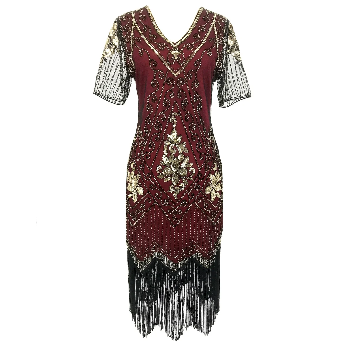 Women 1920s Flapper Dress Sequin Fringe Dress Robe Vestidos Vintage V Neck Butterfly Sleeve Long Great Gatsby Dress
Women 1920s Flapper Dress Sequin Fringe Dress Robe Vestidos Vintage V Neck Butterfly Sleeve Long Great Gatsby Dress