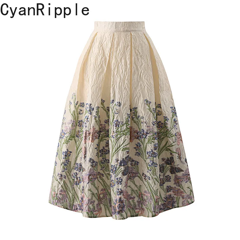 High Quality Vintage Embroidery Jacquard Mid-length A-line Skirt Elegant Spring Autumn High Waist Casual Women Ball Gown Skirts
High Quality Vintage Embroidery Jacquard Mid-length A-line Skirt Elegant Spring Autumn High Waist Casual Women Ball Gown Skirts