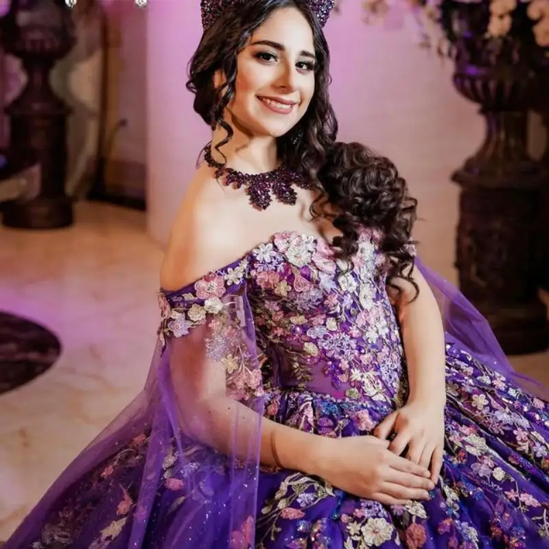Customized Shiny Dark Purple Off Shoulder Quinceanera Dress appliqueTull Beads Outer layer gauze vestidos de 15 Quinceanera
Customized Shiny Dark Purple Off Shoulder Quinceanera Dress appliqueTull Beads Outer layer gauze vestidos de 15 Quinceanera