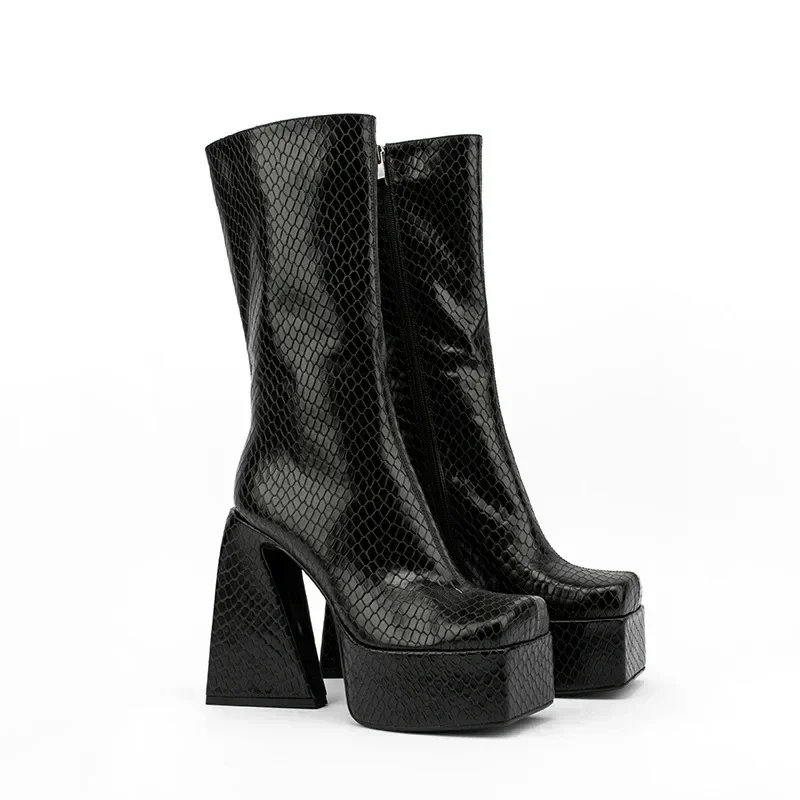 New Stone Pattern Side Zipper Thick Heel Mid-calf Boots Women Square Headed Waterproof Platform Short Plush Winter Boots Size 45
New Stone Pattern Side Zipper Thick Heel Mid-calf Boots Women Square Headed Waterproof Platform Short Plush Winter Boots Size 45