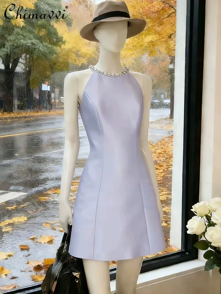 French Elegant Temperament Celebrity Diamond Neck Off Shoulder High Waist A-line Birthday Party Short Dress Women's Summer 2026
French Elegant Temperament Celebrity Diamond Neck Off Shoulder High Waist A-line Birthday Party Short Dress Women's Summer 2026