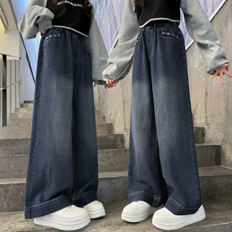 New Autumn Children Baggy Wide Jeans for Girls High Fashion Street Trousers Kids Stylish Loose Straight Solid Denim Pants 5-14 Y
New Autumn Children Baggy Wide Jeans for Girls High Fashion Street Trousers Kids Stylish Loose Straight Solid Denim Pants 5-14 Y