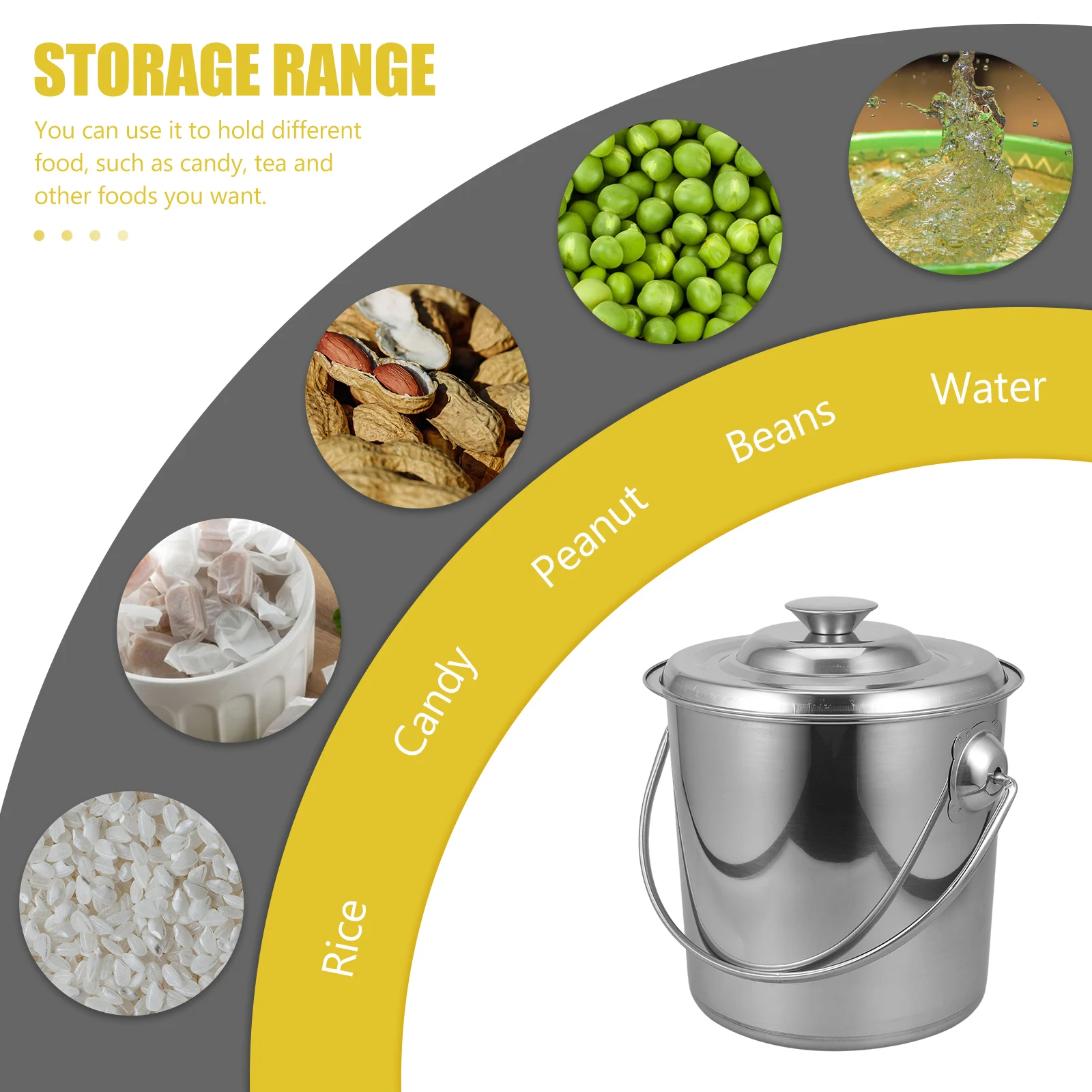 Stainless Steel Bucket 304 Material Large Capacity Water Rice Storage Pail Phi20xH20cm Garbage Holder Ice BucketH led
Stainless Steel Bucket 304 Material Large Capacity Water Rice Storage Pail Phi20xH20cm Garbage Holder Ice BucketH led