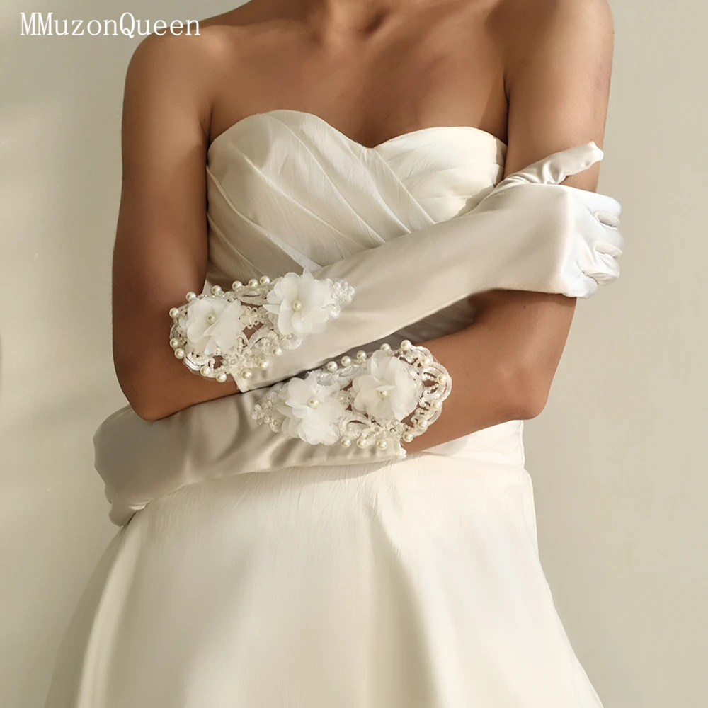 MMQ A Pair Of Long Finger White Embroidered Pearl Embellished Bridal Gloves Satin Wedding Accessories For Ladies Customized MM09
MMQ A Pair Of Long Finger White Embroidered Pearl Embellished Bridal Gloves Satin Wedding Accessories For Ladies Customized MM09