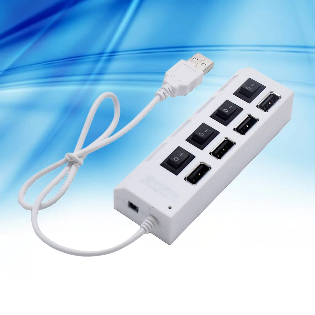 4-Port USB Hub USB 2.0 Divider White Portable Slim Individual USB Port Expander USB Device Connector
4-Port USB Hub USB 2.0 Divider White Portable Slim Individual USB Port Expander USB Device Connector