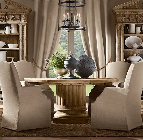 Solid wood furniture round dining table oak household dining table
Solid wood furniture round dining table oak household dining table