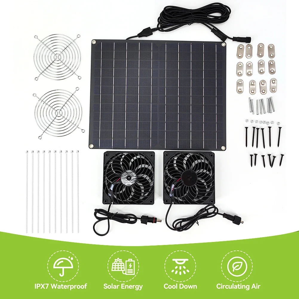 15W 12V Solar Fans IP65 Waterproof Solar Panel Exhaust Fans Regulate Temperature Solar Ventilation Fans for Outside Inside Shed
15W 12V Solar Fans IP65 Waterproof Solar Panel Exhaust Fans Regulate Temperature Solar Ventilation Fans for Outside Inside Shed