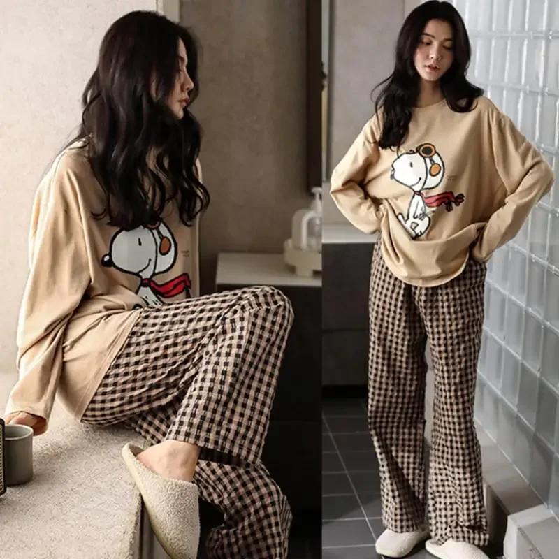 Модная Пижама Kawaii Snoopy для девочек с мультяшным принтом на весну осень Домашняя одежда набор симпатичных пижам для девочек праздничный подарок
Модная Пижама Kawaii Snoopy для девочек с мультяшным принтом на весну осень Домашняя одежда набор симпатичных пижам для девочек праздничный подарок