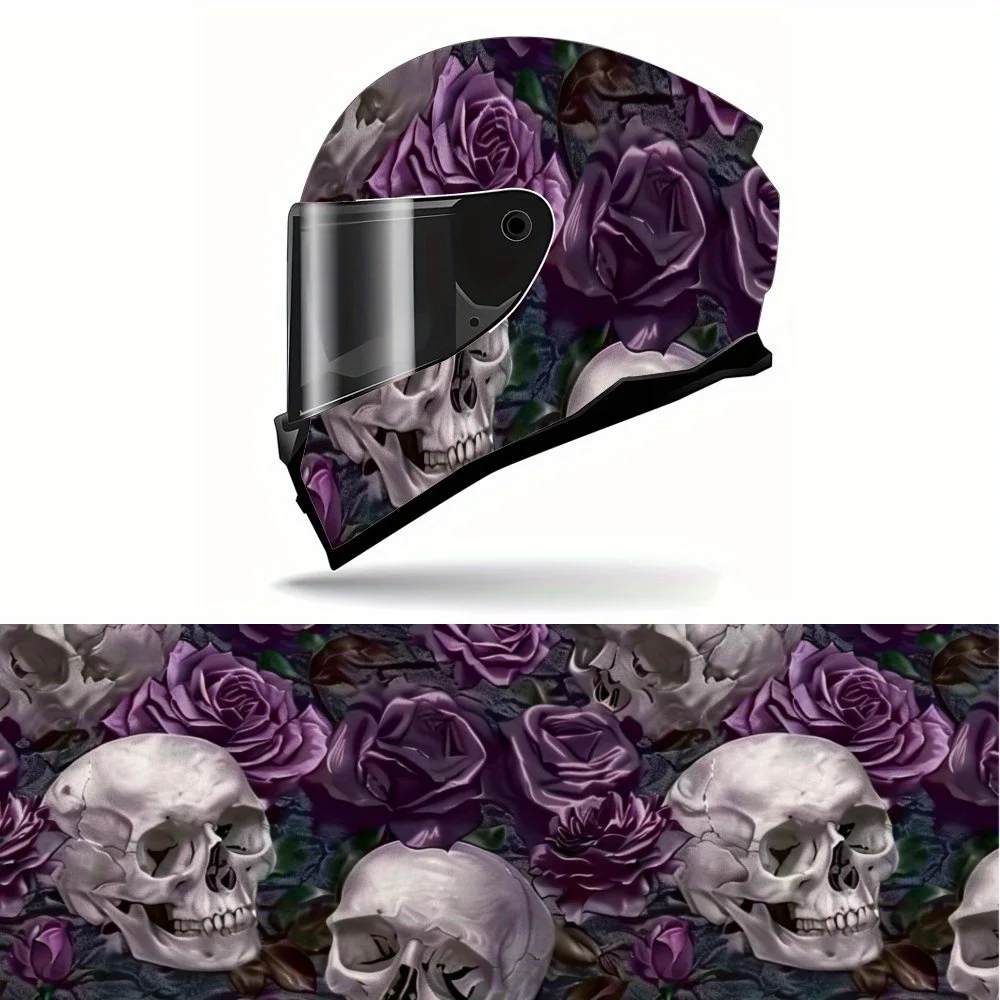 Purple Flower Skull Full Face Helmet Painting Sticker - Waterproof Scratch Resistant Self Adhesive PVC Sheet with Artistic Aesth
Purple Flower Skull Full Face Helmet Painting Sticker - Waterproof Scratch Resistant Self Adhesive PVC Sheet with Artistic Aesth