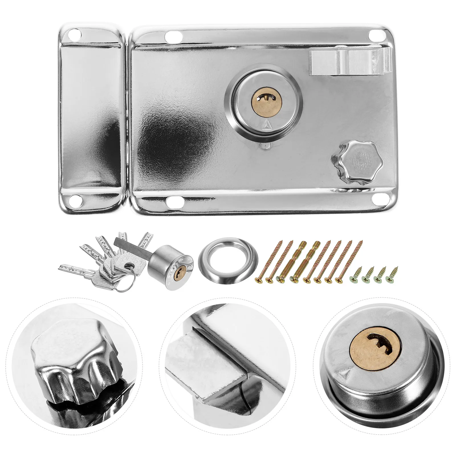1 Set Stainless Steel Indoor Crescent Security Core Bedroom Door Metal Deadbolt Lock Set Front Entry Exterior Door Lock Kit
1 Set Stainless Steel Indoor Crescent Security Core Bedroom Door Metal Deadbolt Lock Set Front Entry Exterior Door Lock Kit