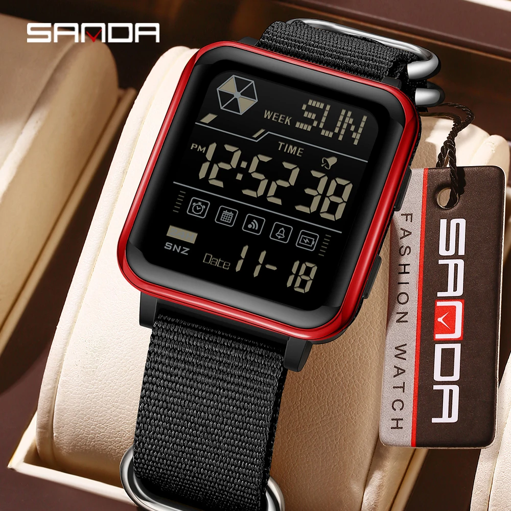 SANDA6159 Youth Men's and Women's Sports Electronic Watch 5ATM Waterproof Multi functional Ultra thin Couple Watch Nylon Strap
SANDA6159 Youth Men's and Women's Sports Electronic Watch 5ATM Waterproof Multi functional Ultra thin Couple Watch Nylon Strap