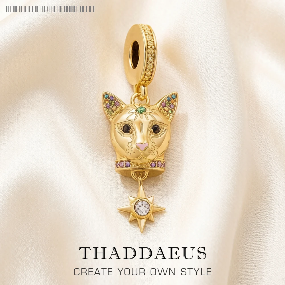 Cat Gold Charms Pendant New Cute European Handmade Jewelry For Ladies Women Europe 925 Sterling Silver Gift
Cat Gold Charms Pendant New Cute European Handmade Jewelry For Ladies Women Europe 925 Sterling Silver Gift