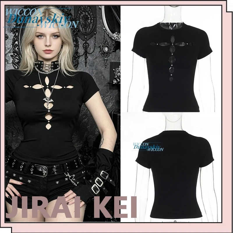 New Summer Dark y2k Hollow Out T-Shirt Slim Fit Punk Gothic Top for Edgy Girls Halloween Cosplay Costume
New Summer Dark y2k Hollow Out T-Shirt Slim Fit Punk Gothic Top for Edgy Girls Halloween Cosplay Costume