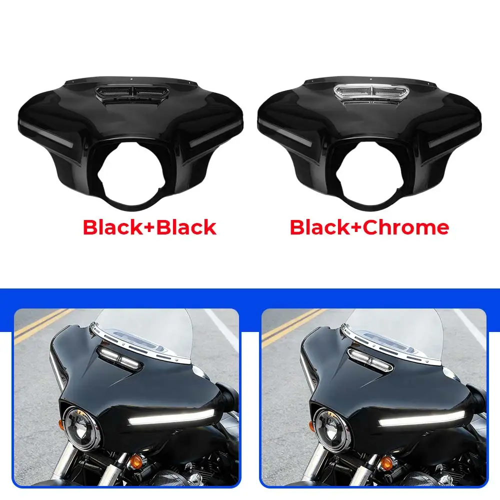 Outer Fairing With Led Turn Signal Ligh Fit For Harley Touring Electra Glide Street Glide Tri Glide 2014-2025 Chrome/Black Vent
Outer Fairing With Led Turn Signal Ligh Fit For Harley Touring Electra Glide Street Glide Tri Glide 2014-2025 Chrome/Black Vent