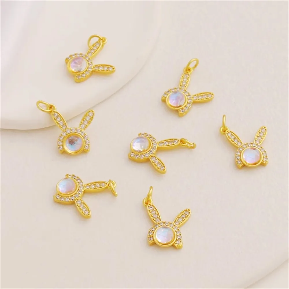 18K Gold Color-protected Zircon Rabbit Semi-circular Rabbit Head Diy Jewelry Bracelet Necklace Pendant Charm Accessories
18K Gold Color-protected Zircon Rabbit Semi-circular Rabbit Head Diy Jewelry Bracelet Necklace Pendant Charm Accessories